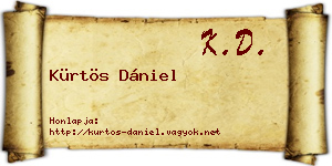 Kürtös Dániel névjegykártya